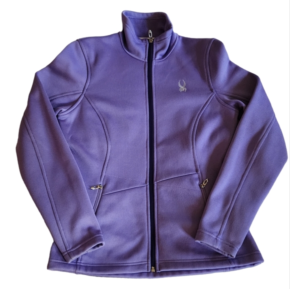 Spyder Jacket Coat Sweater Fleece Endure Core Full Zip Ski Activewear Purple M - Picture 9 of 10